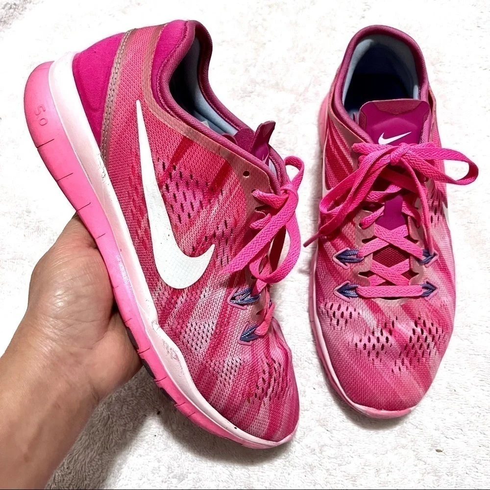 NIKE Women's Free 5.0 TR Fit 5 Print pink Shoes sneakers size 6